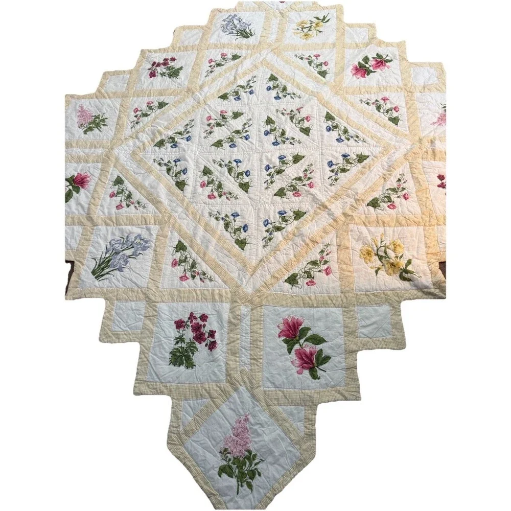 Quilt 80x80 Inches Yellow Farm House Cottagecore With 2 Shams